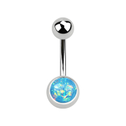 Banane silber mit Opal Glitter aqua