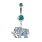 Banane argent avec pendentif éléphant aqua