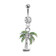 Banane argent avec pendentif palmier argent