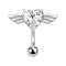 Banana silver angel with heart crystal silver