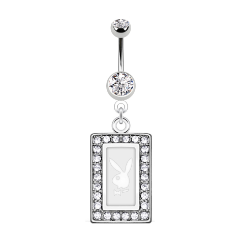 Banana silver with pendant Playboy crystal square white