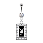 Banana silver with pendant Playboy crystal square black