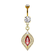 Banana placcata oro con pendente lampadario ovale