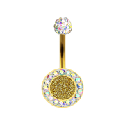 Banana placcata oro con glitter e cristalli multicolore