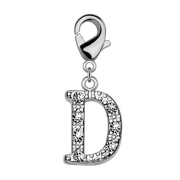 Ciondolo con lettera D in cristallo