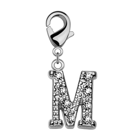 Pendant with crystal letter M