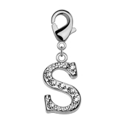 Pendant with crystal letter S