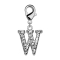 Pendant with crystal letter W