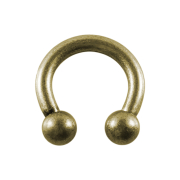 Circular Barbell vieil or avec deux boules