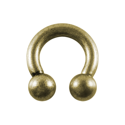 Circular Barbell altgold mit zwei Kugeln