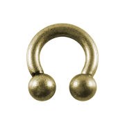 Circular barbell old gold with two balls