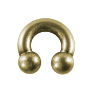 Circular barbell old gold with two balls