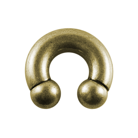 Circular barbell old gold with two balls
