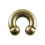 Circular barbell old gold with two balls