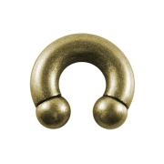 Circular barbell old gold with two balls
