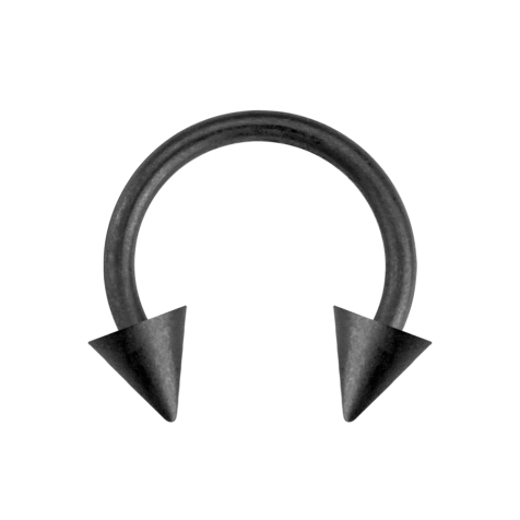 Micro Circular Barbell noir mat avec deux cônes