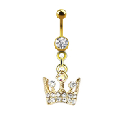 Banane plaquée or 14k avec pendentif couronne royale