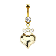 Banana 14k gold-plated with mesh and heart pendant