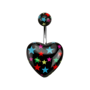 Banana silver heart with colored stars