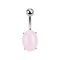 Banane silber mit Ovalem pink Aventurine Stein