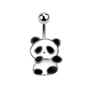 Banana silver with panda bear pendant