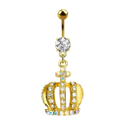 Gold-plated banana with crown pendant