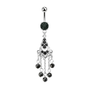 Banana silver with pendant chandelier and balls black
