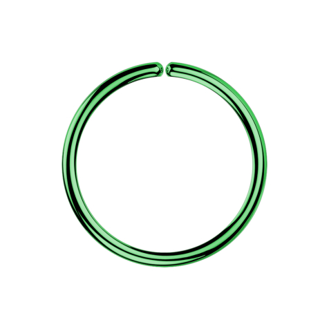 Anello micro piercing verde con rivestimento in titanio