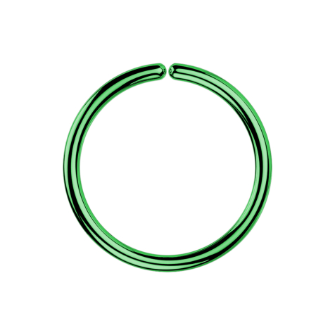 Anello micro piercing verde con rivestimento in titanio