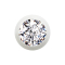 Micro boule blanche avec cristal argenté