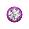 Micro ball violet with crystal silver
