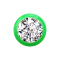 Micro boule verte avec cristal argenté