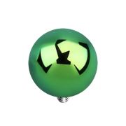 Dermal anchor ball green with titanium coating