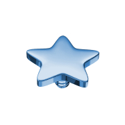 Dermal anchor star light blue with titanium coating