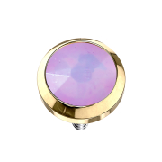 Dermal Anchor gold-plated with pink opal