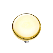 Gold-plated dermal anchor disc with titanium coating