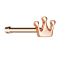 Clou de nez droit or rose avec couronne