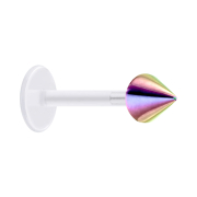Micro labret trasparente con cono colorato