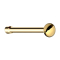 Straight nose stud with gold-plated dome
