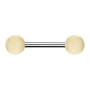 Barbell silver with two crocodile wood balls