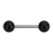 Barbell silver with two black horn balls