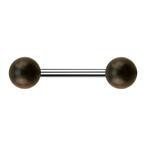 Barbell silver with two balls made of sono wood
