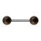 Barbell silver with two balls made of sono wood