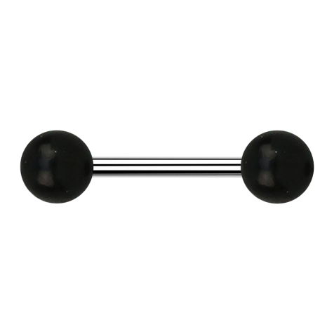 Barbell silver with two balls made of Areng wood