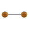 Barbell silver with two teak balls