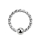 Micro Closure Ring silver with ball fixed on one side braided
