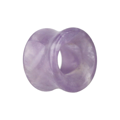 Flared tunnel made from amethyst stone