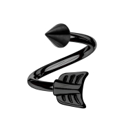 Micro Spirale schwarz mit Cone und Pfeil