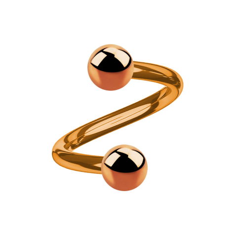 Micro spirale oro rosa con due sfere