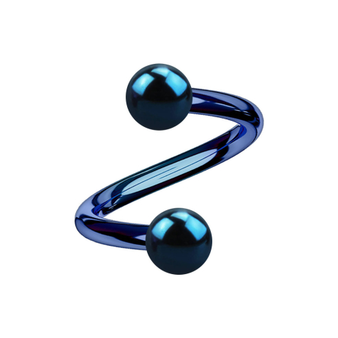 Micro spirale bleu foncé avec deux boules